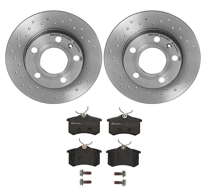 Audi Brembo Brake Kit Pads and Rotors Rear (245mm) (Xtra) (LowMet) 8E0698451L Brembo
